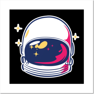 Shiny Astronaut Helmet Posters and Art